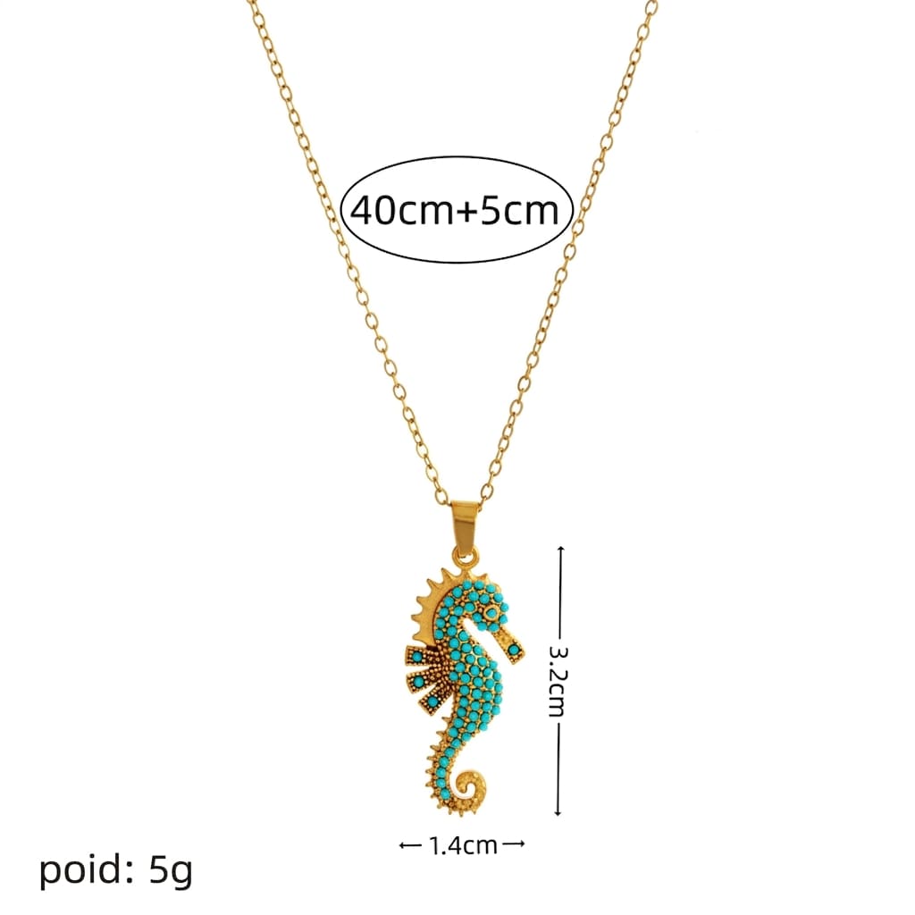 Collier Doré et Turquoise