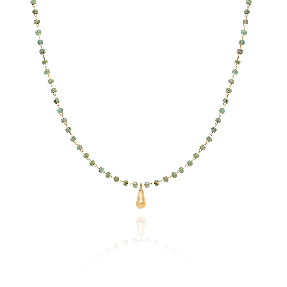 collier goutte turquoise