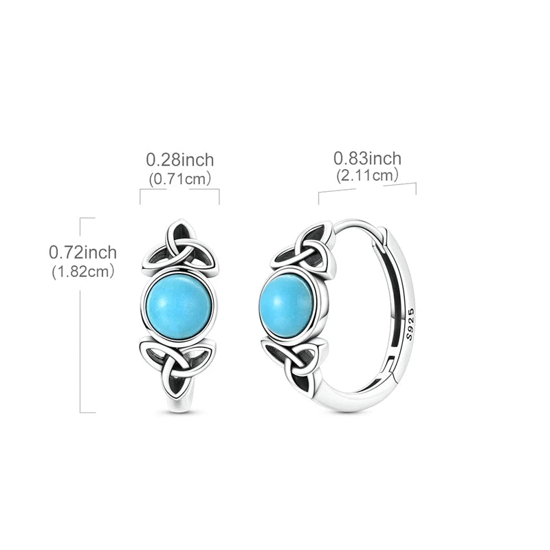 Boucle d'Oreille Turquoise Argent
