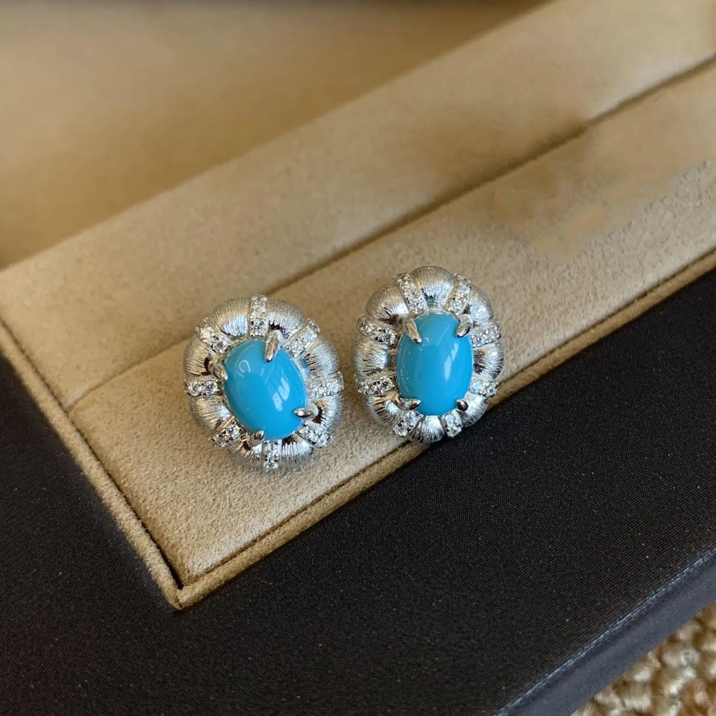 Boucle d'Oreille Bleu Turquoise