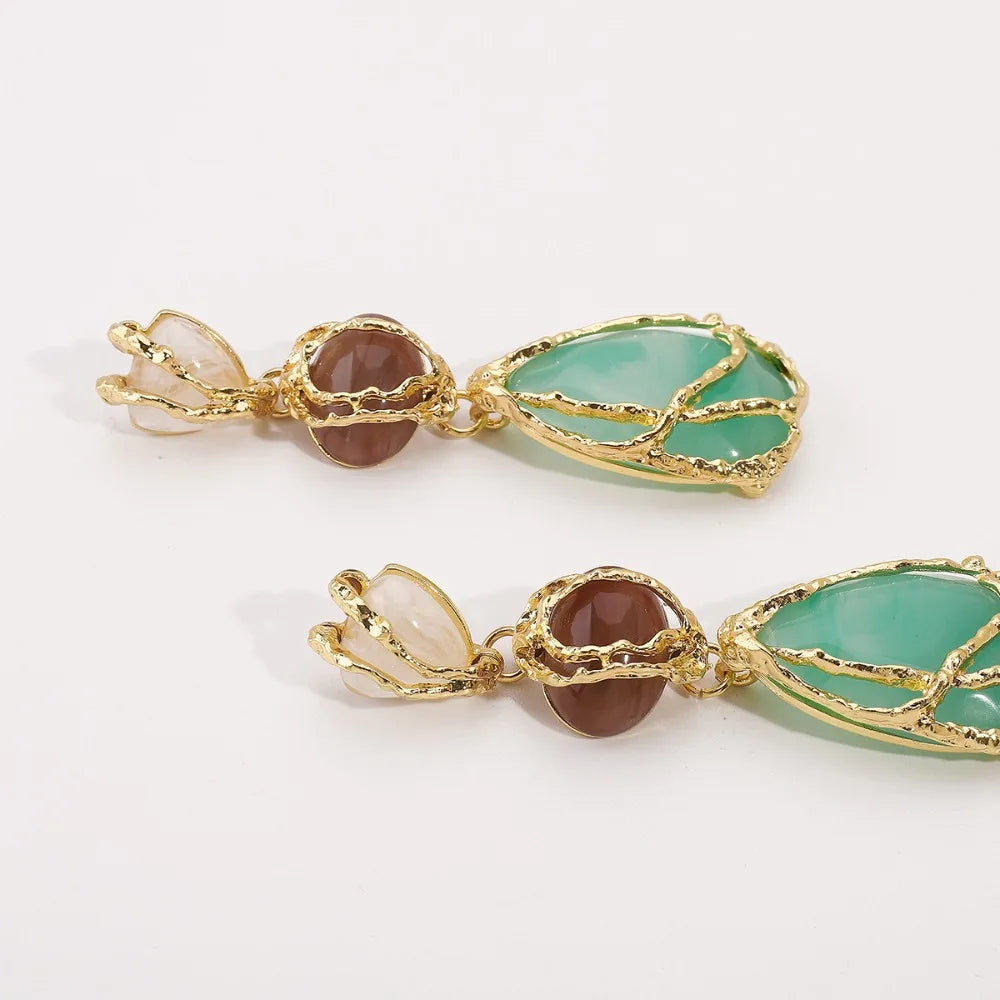 Boucles d'Oreilles Turquoise Africaine