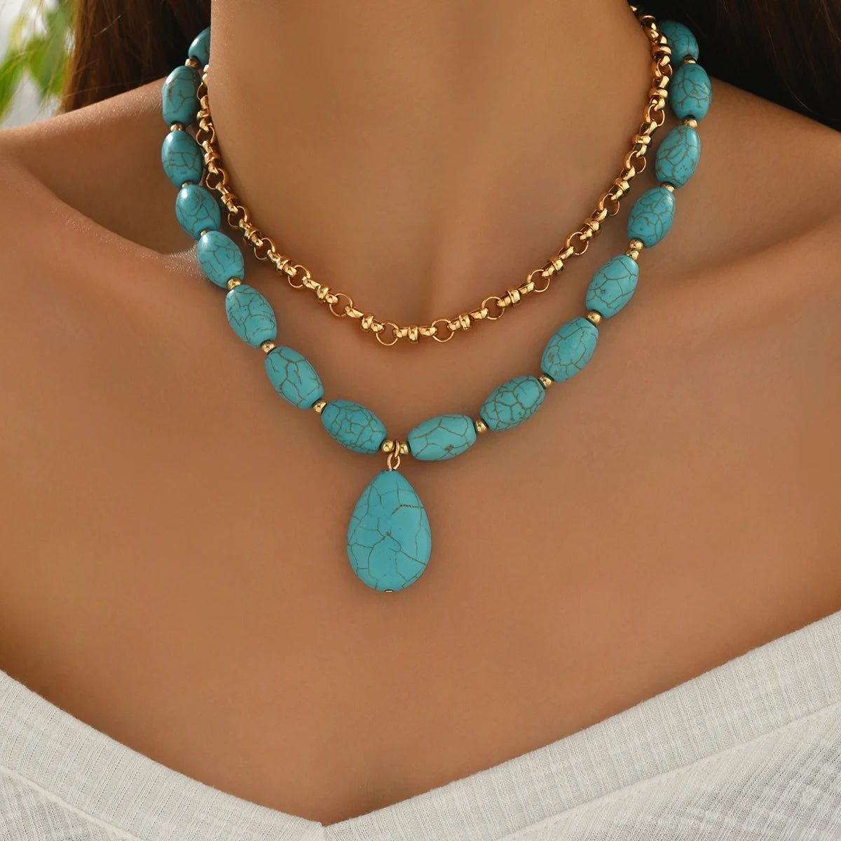 Collier Ras de Cou Turquoise