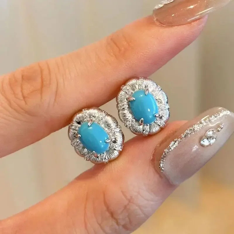 Boucle d'Oreille Bleu Turquoise