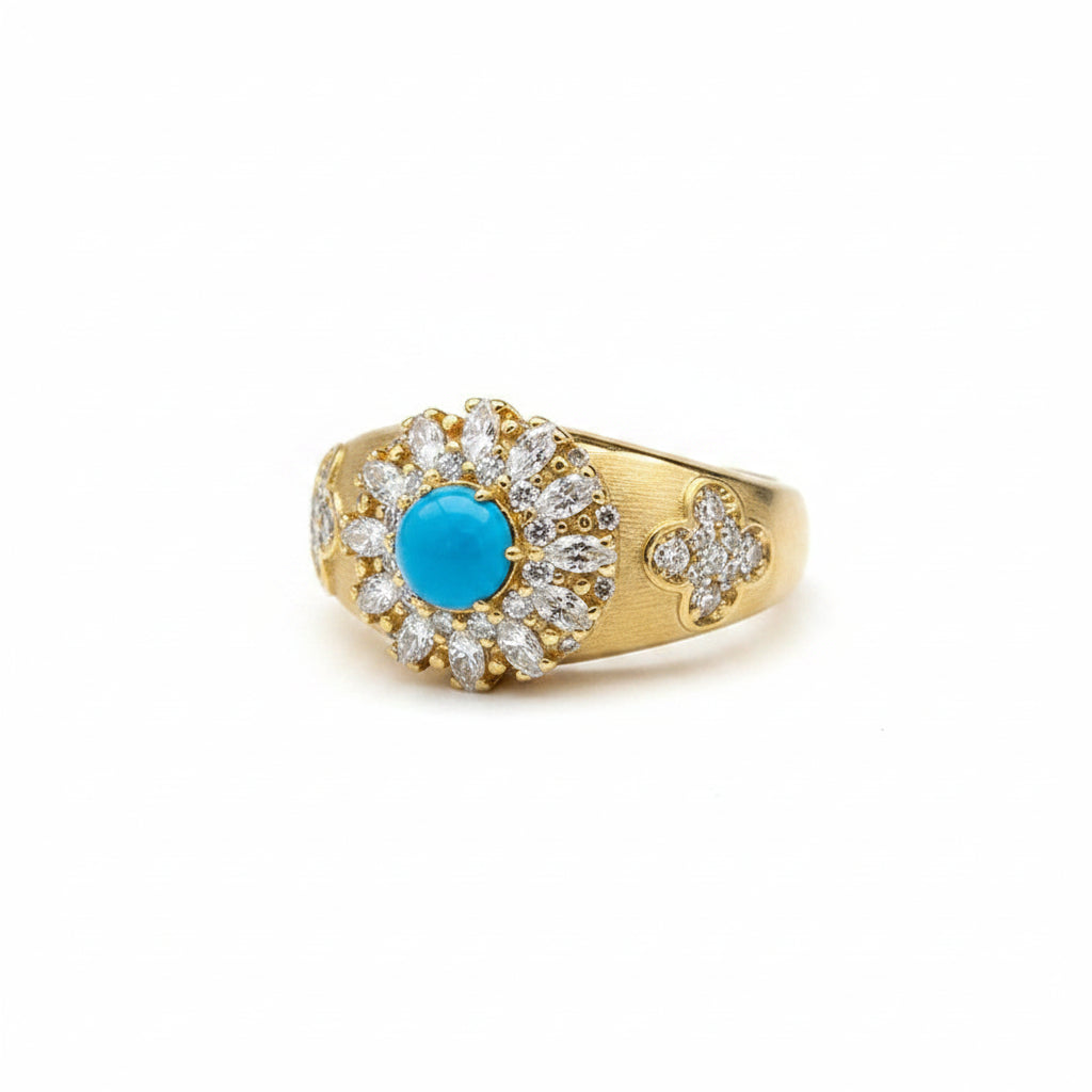 bague bleu turquoise