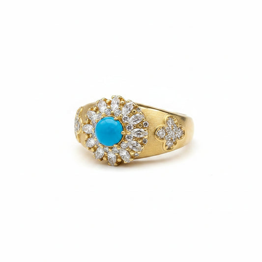 bague bleu turquoise