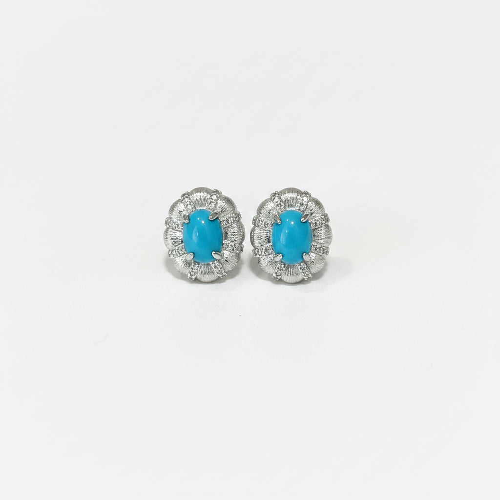 boucle d'oreille bleu turquoise