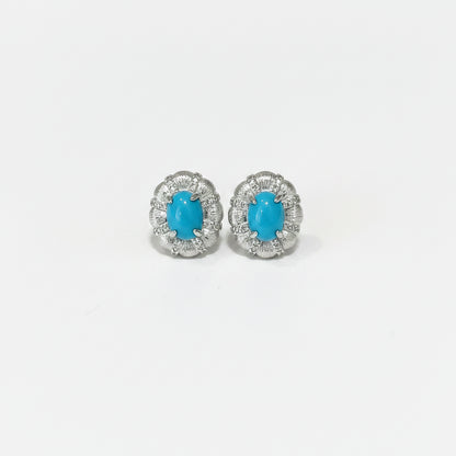 boucle d'oreille bleu turquoise