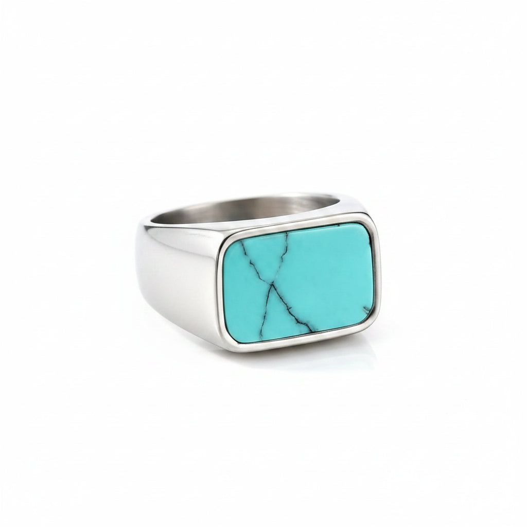bague turquoise homme argent