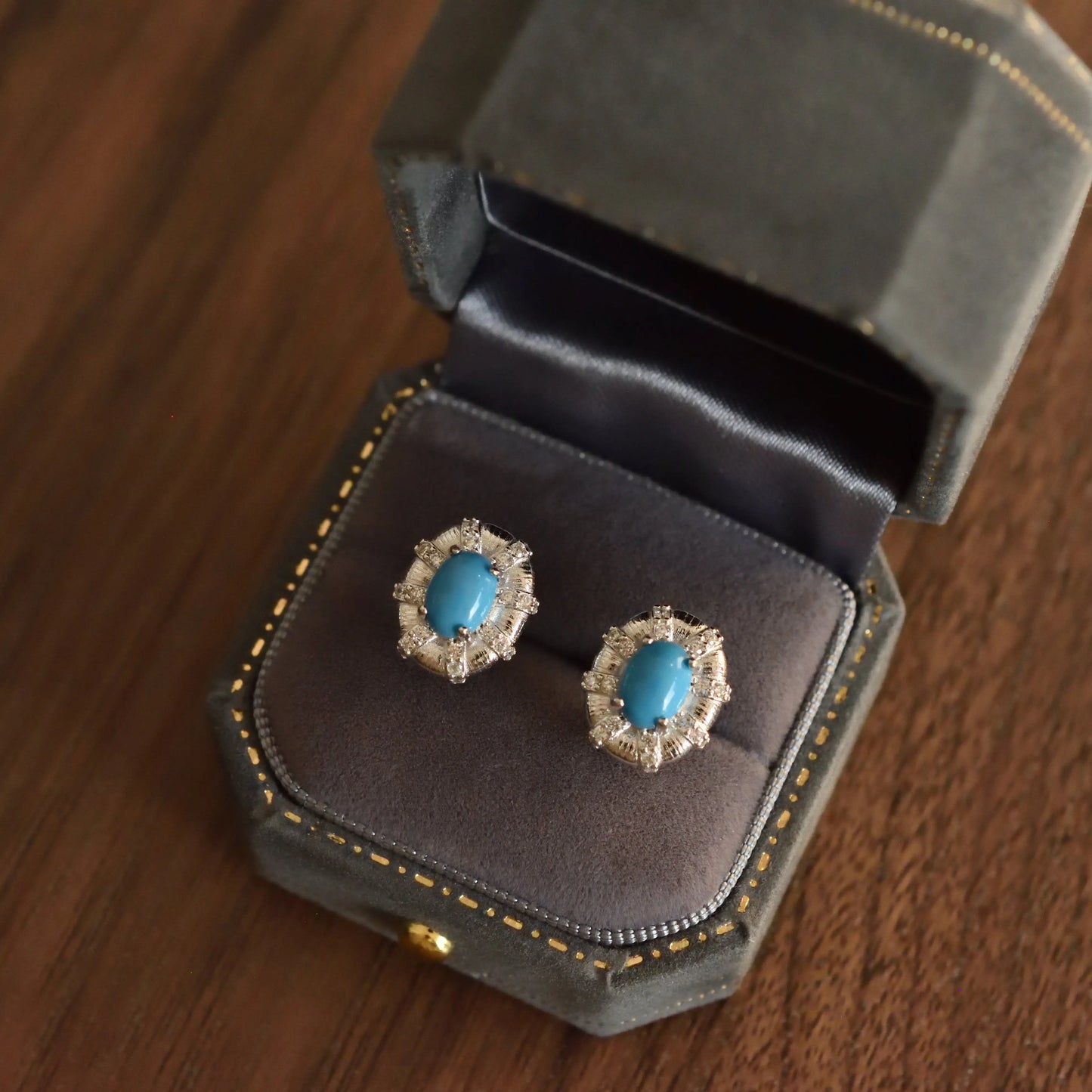 Boucle d'Oreille Bleu Turquoise