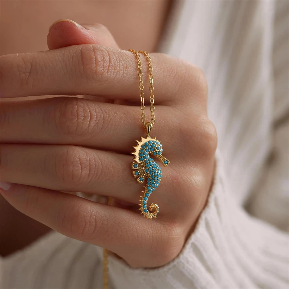 Collier Doré et Turquoise