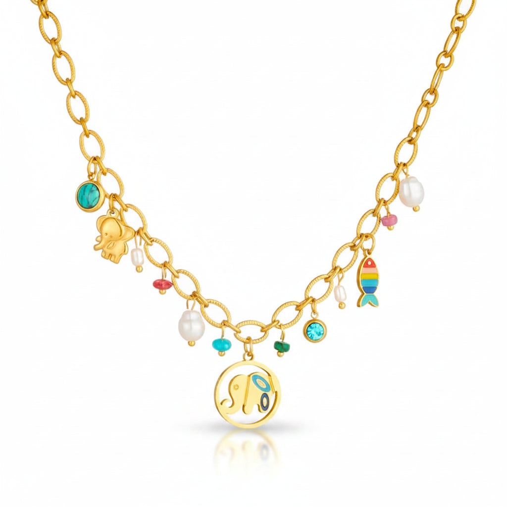 collier fantaisie turquoise