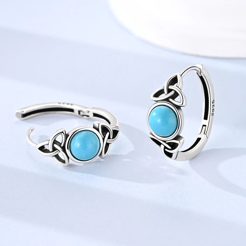 Boucle d'Oreille Turquoise Argent