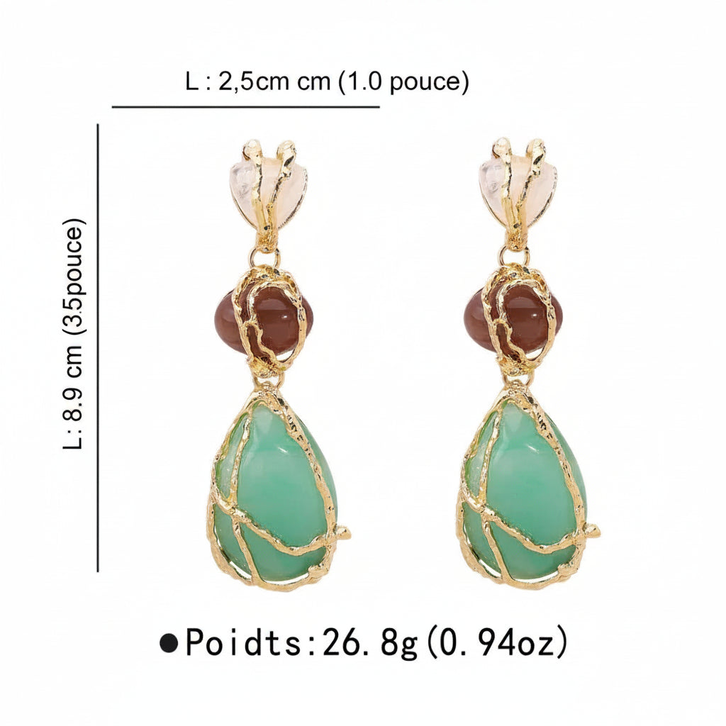 Boucles d'Oreilles Turquoise Africaine