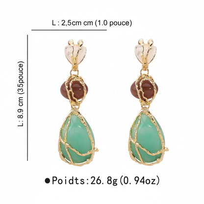 Boucles d'Oreilles Turquoise Africaine
