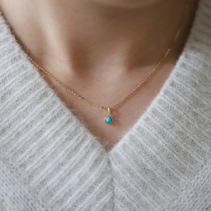 Collier Perle Bleu Turquoise