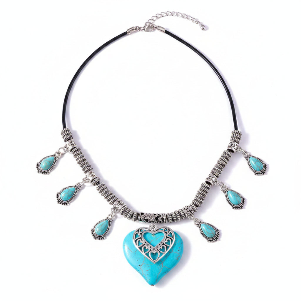 collier turquoise et argent