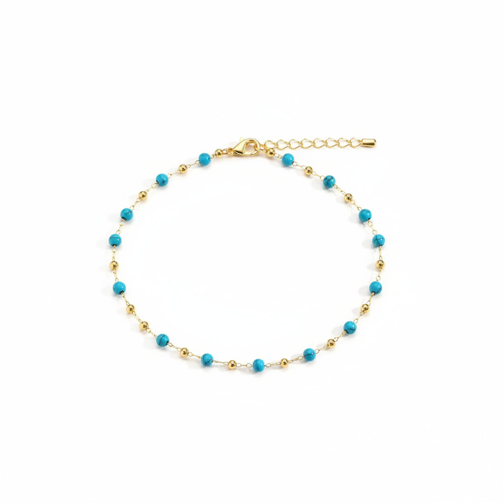 collier turquoise et or