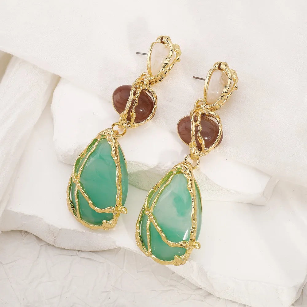 Boucles d'Oreilles Turquoise Africaine