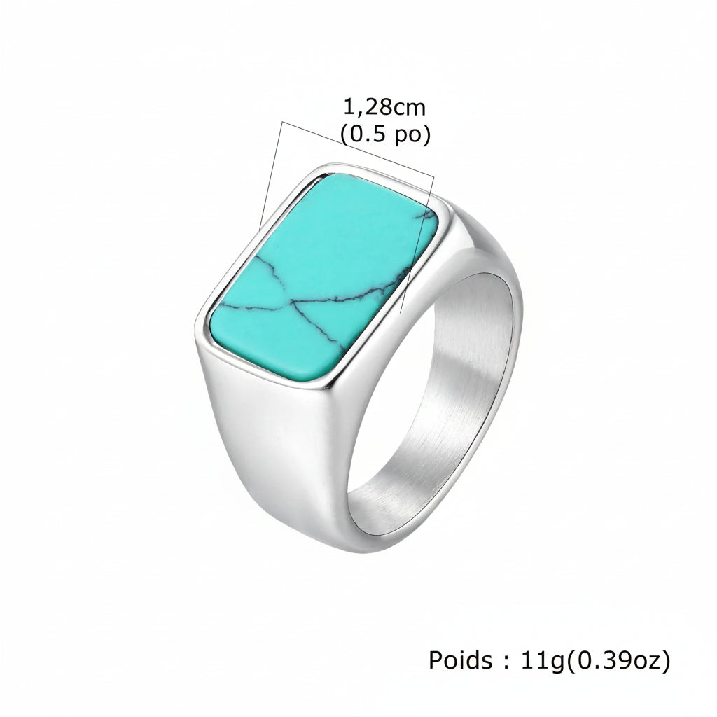Bague Turquoise Homme Argent