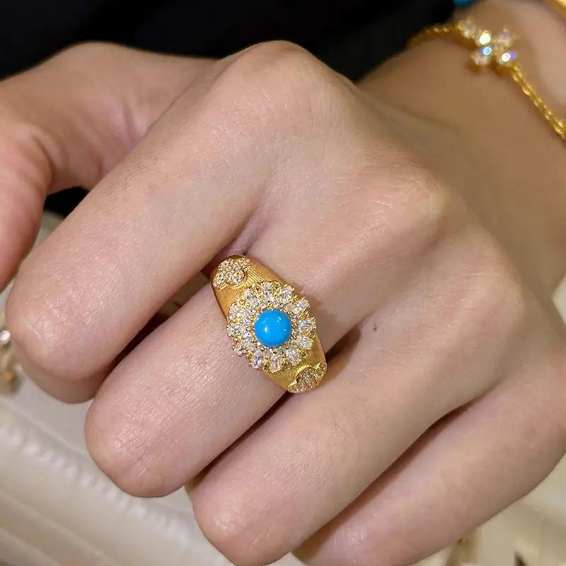 Bague Bleu Turquoise