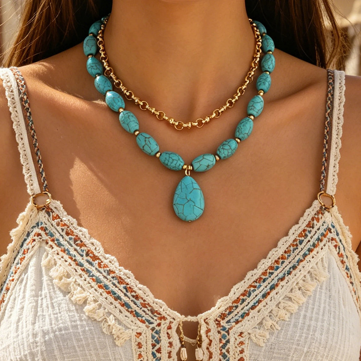 Collier Ras de Cou Turquoise