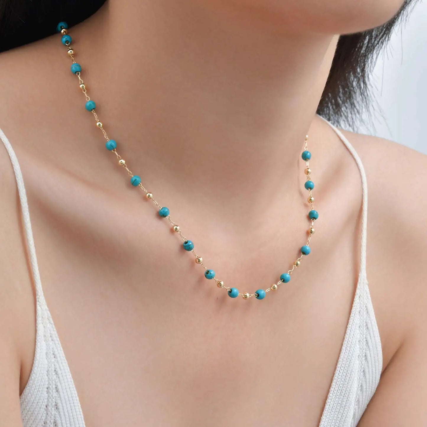 Collier Turquoise et Or