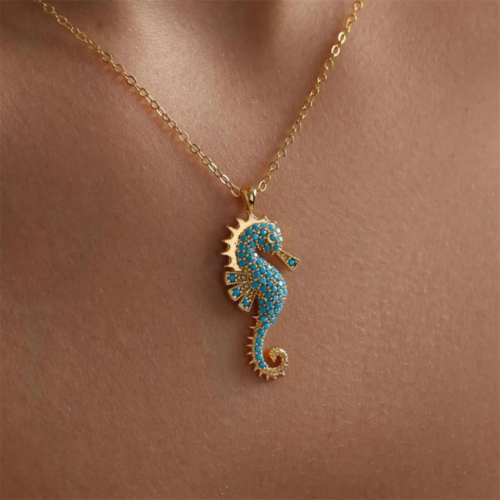Collier Doré et Turquoise