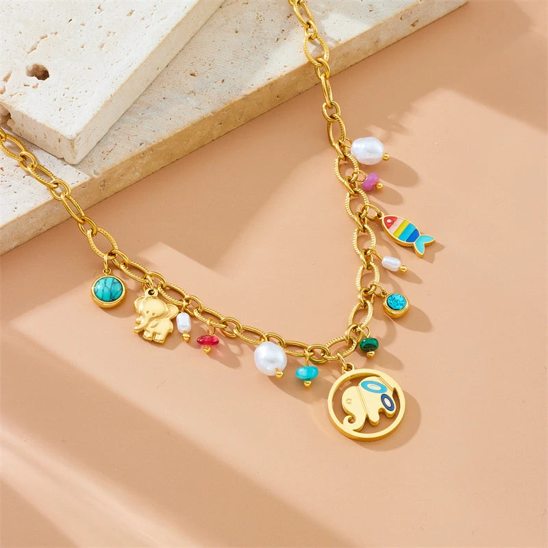 Collier Fantaisie Turquoise