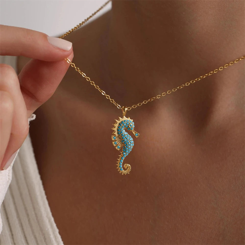 Collier Doré et Turquoise