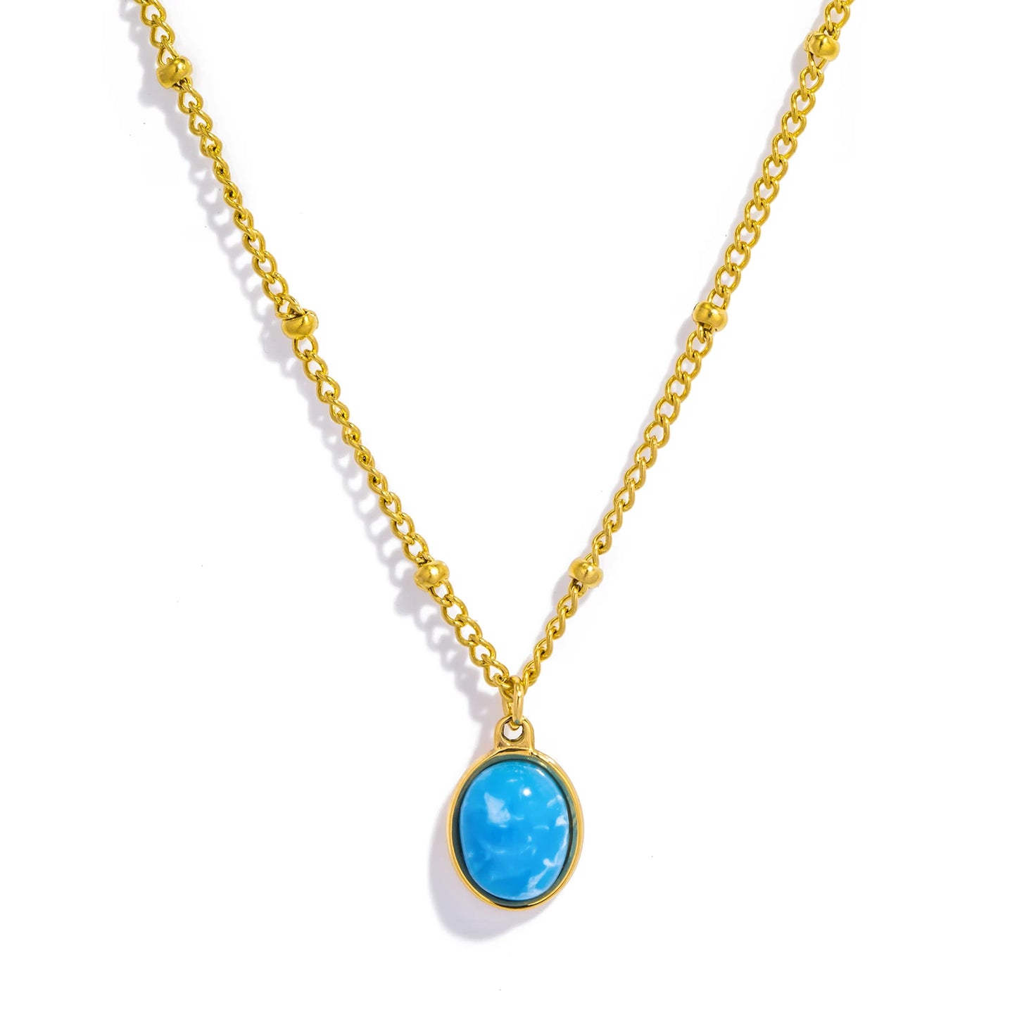 collier pierre bleu turquoise