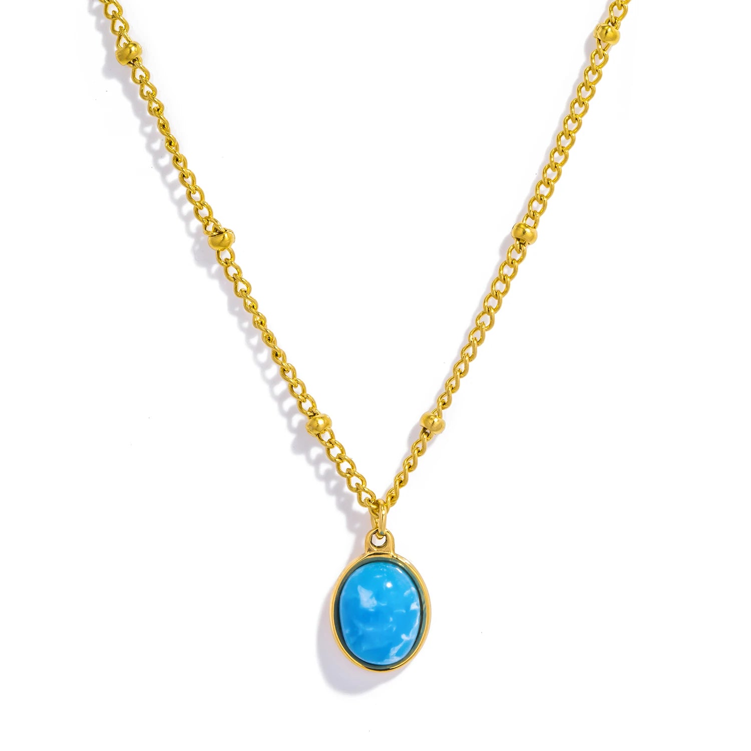collier pierre bleu turquoise