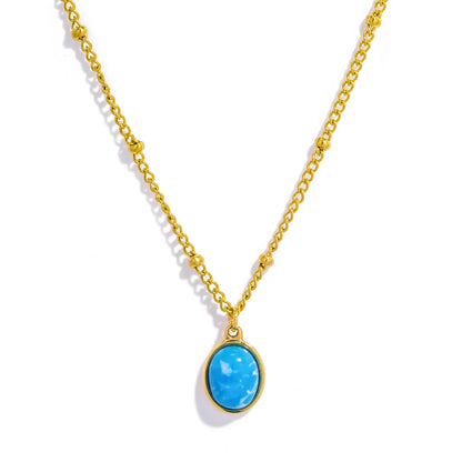 collier pierre bleu turquoise