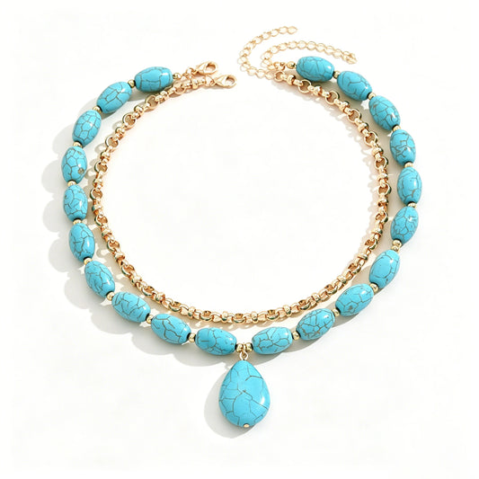 collier ras de cou turquoise