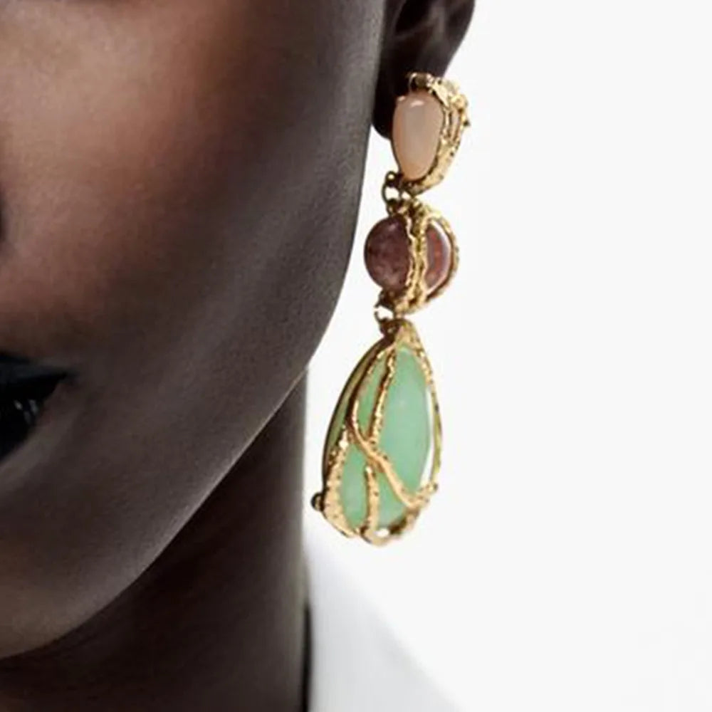 Boucles d'Oreilles Turquoise Africaine