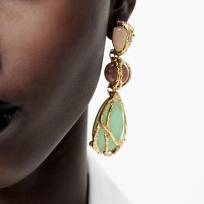 Boucles d'Oreilles Turquoise Africaine
