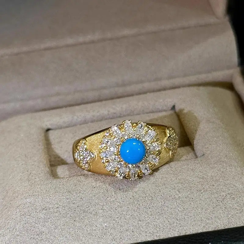 Bague Bleu Turquoise