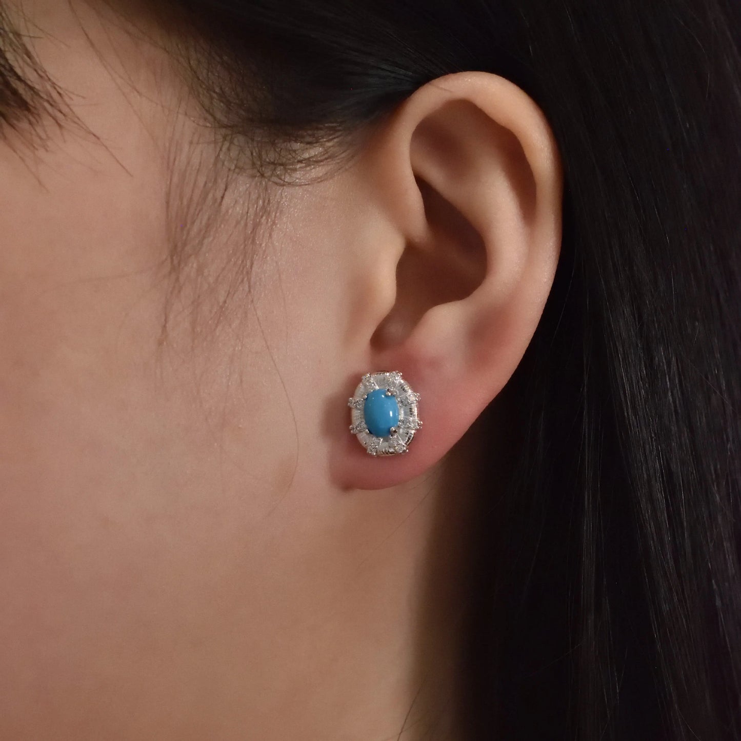Boucle d'Oreille Bleu Turquoise