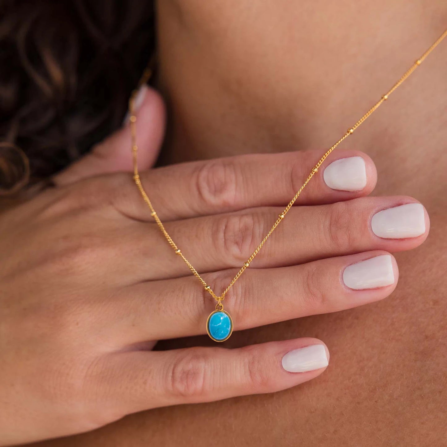 Collier Pierre Bleu Turquoise
