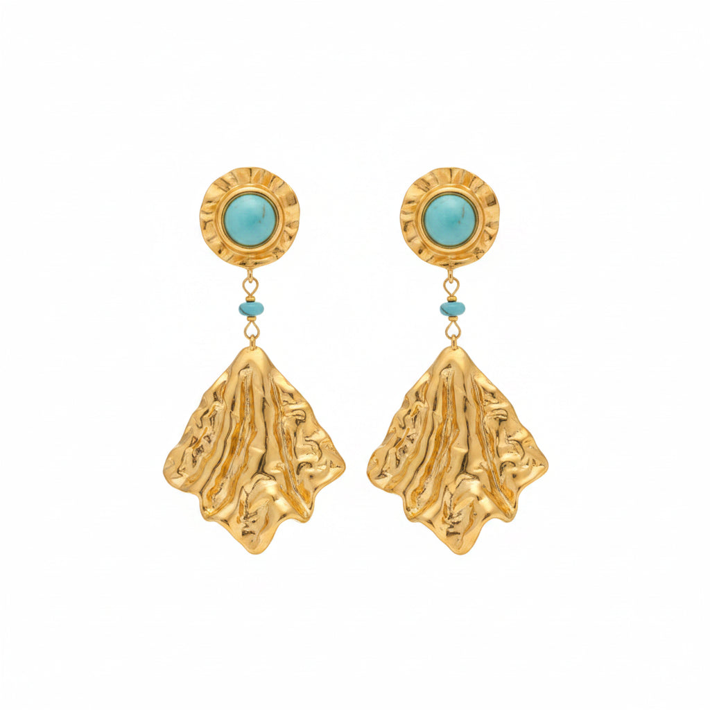 boucle d'oreille turquoise pendante