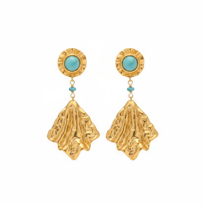 boucle d'oreille turquoise pendante