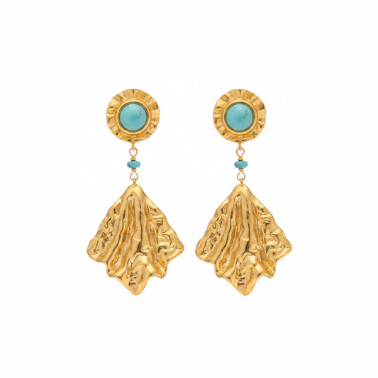 boucle d'oreille turquoise pendante