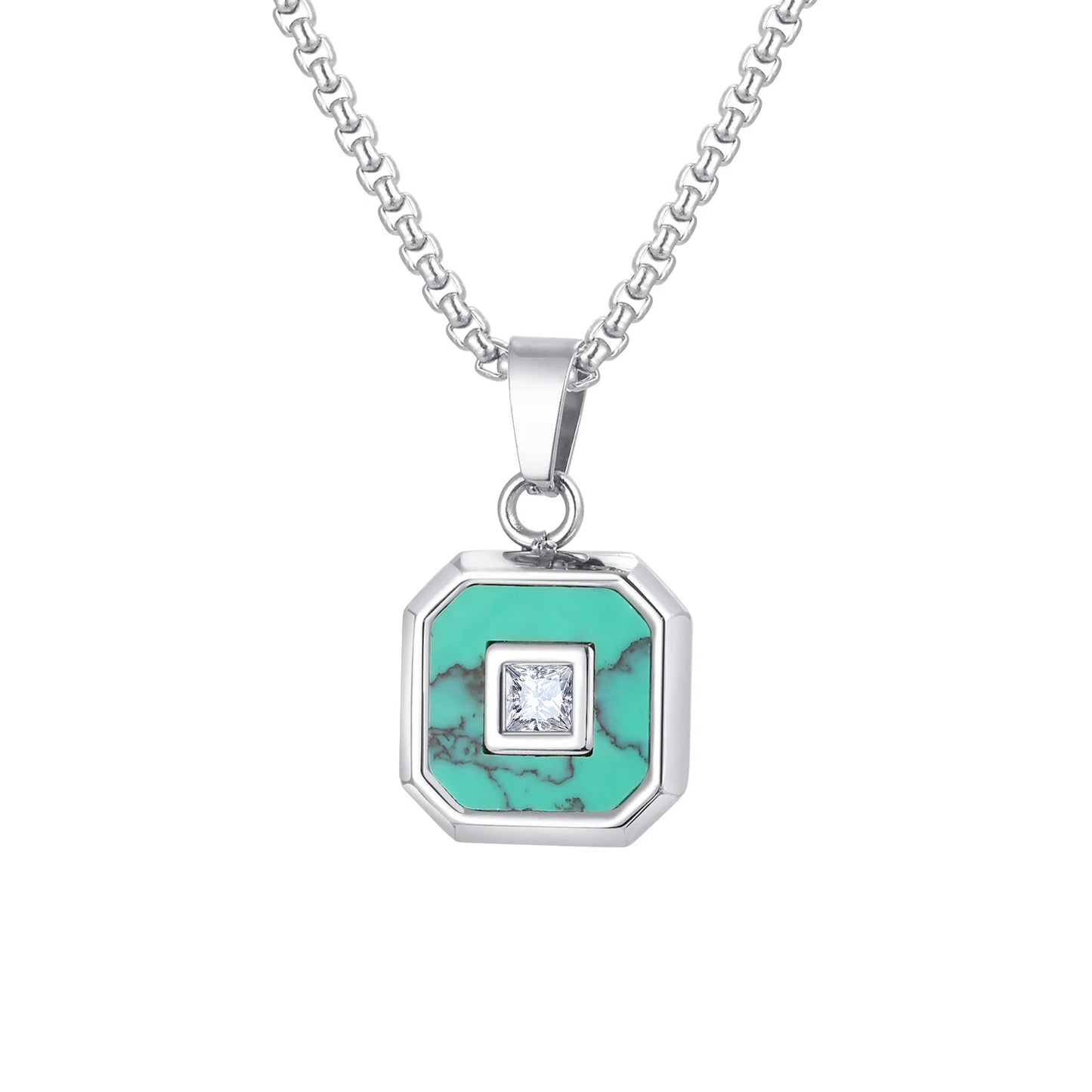 collier turquoise homme
