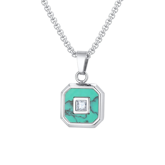 collier turquoise homme