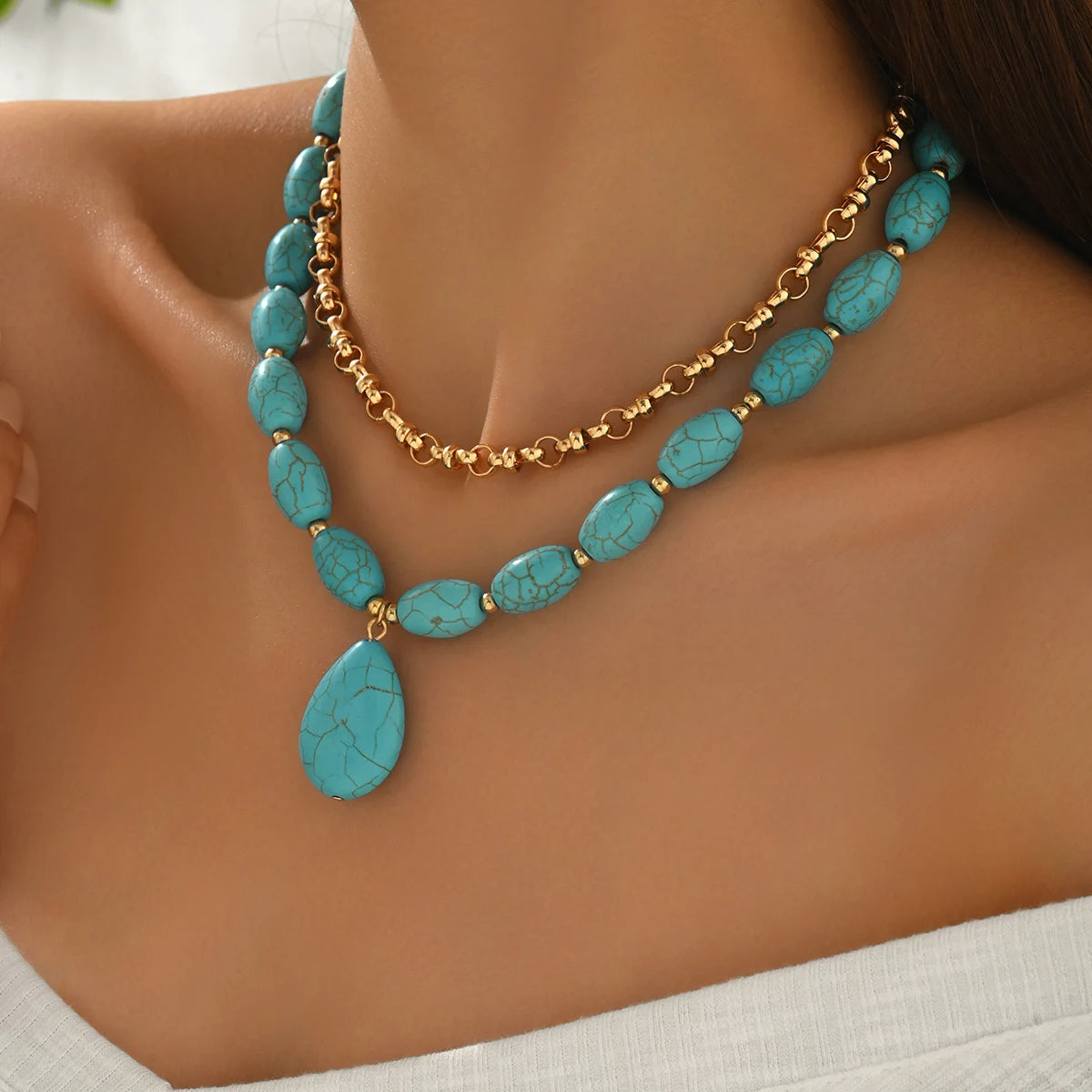 Collier Ras de Cou Turquoise