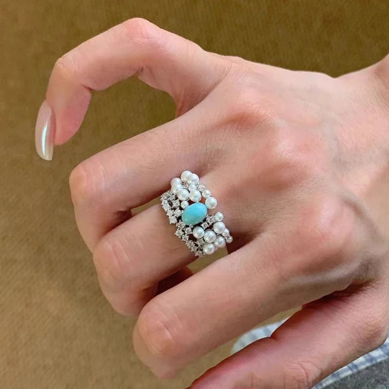 Bague Turquoise Argent Femme